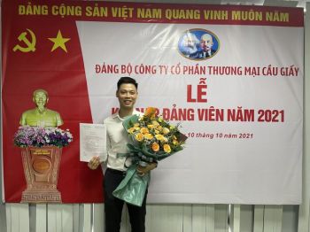 LỄ KẾT NẠP ĐẢNG VIÊN MỚI CỦA CÔNG TY CP THƯƠNG MẠI CẦU GIẤY NĂM 2021